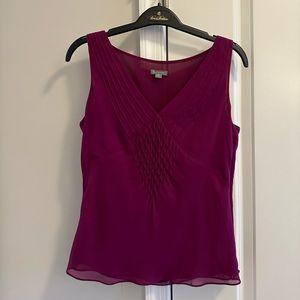 EUC 100% silk fuschia sheer tank